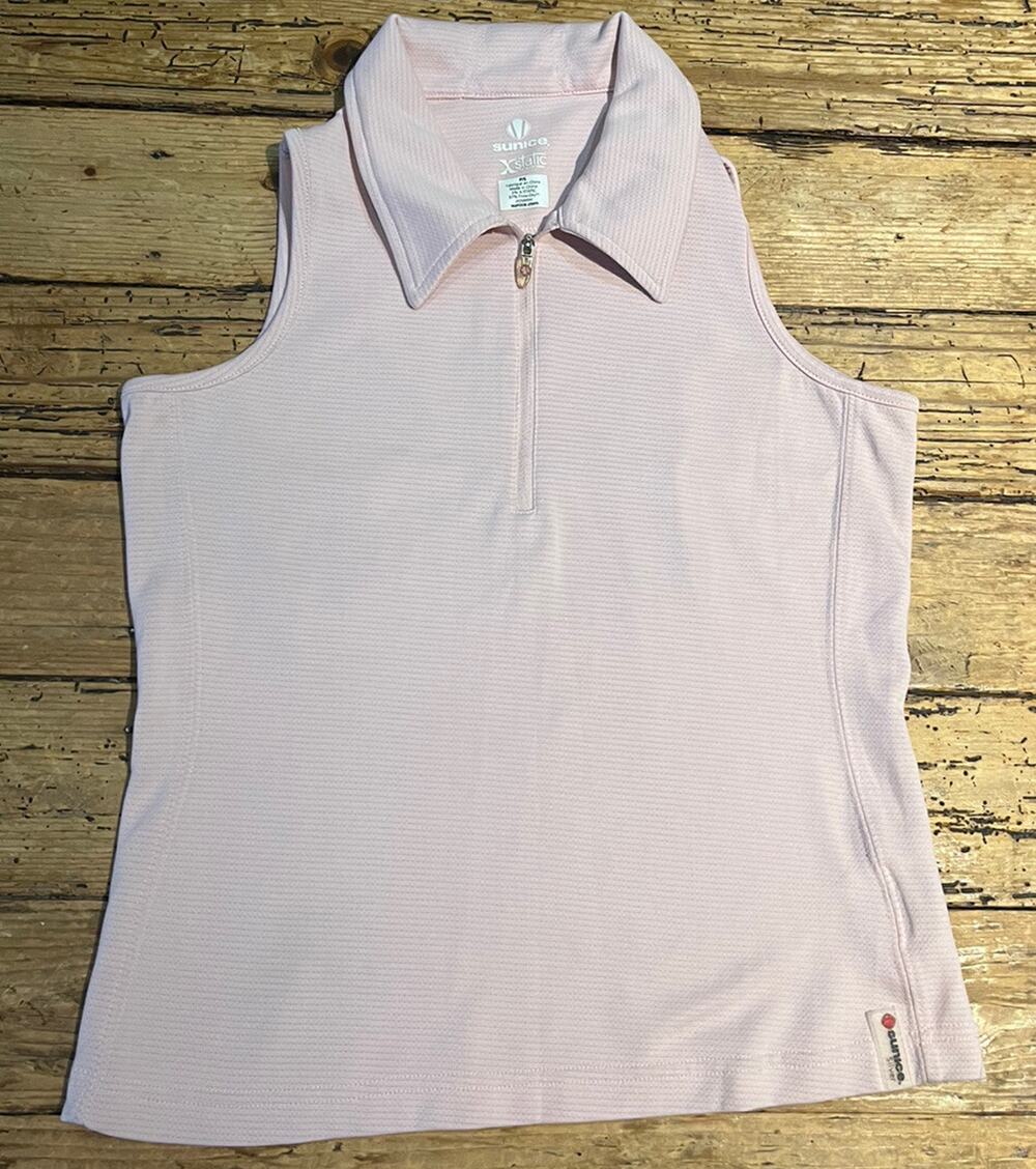 Sunice Womens Size S Pink Sleeveless Polo Tank Top NWOT